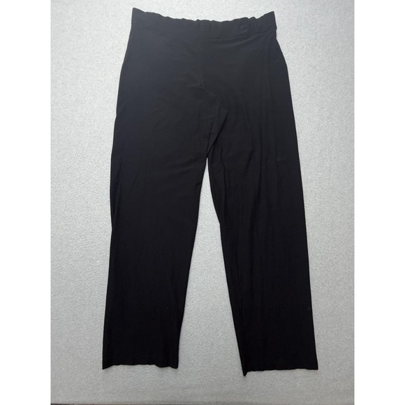 Eileen Fisher Pants - Eileen Fisher Dress Pants Womens L Black Knit Straight Leg Pull On Stretch